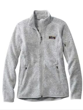 L.L. Bean Full Zip Sweater Fleece Jacket Pewter Womens Size Large